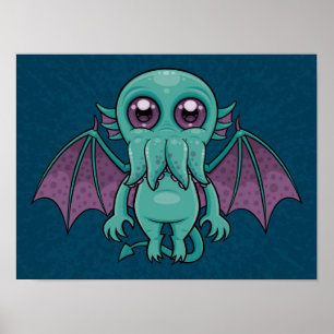Cute Baby Cthulhu Monster Poster