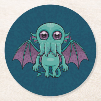 Cute Baby Cthulhu Monster Round Paper Coaster
