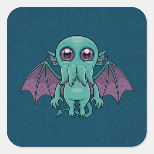 Cute Baby Cthulhu Monster Square Sticker