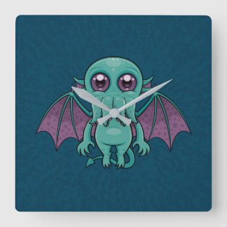 Cute Baby Cthulhu Monster Square Wall Clock