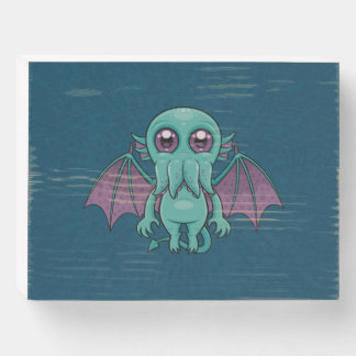 Cute Baby Cthulhu Monster Wooden Box Sign