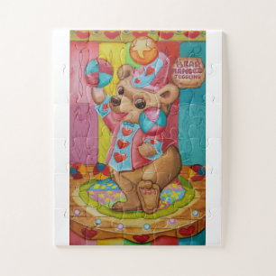 Cute baby cub juggling colorful balls jigsaw puzzle