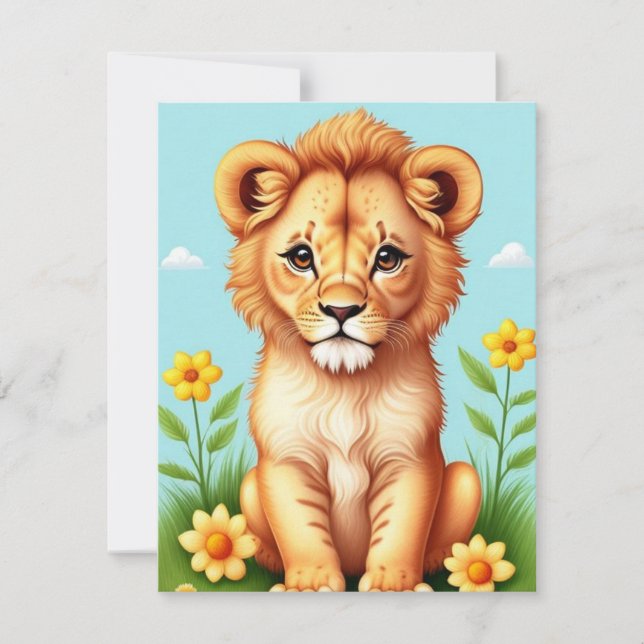 Cute Baby Cub  Note Card (Front)