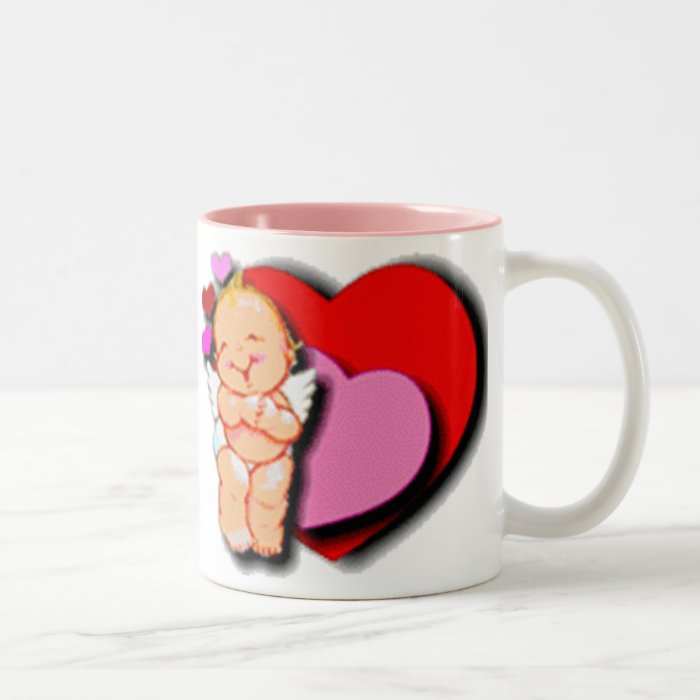 Cute Baby Cupid With Hearts Coffee Mugs