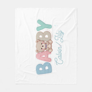 Cute Baby Custom Typography – tiny hand, big dream Fleece Blanket