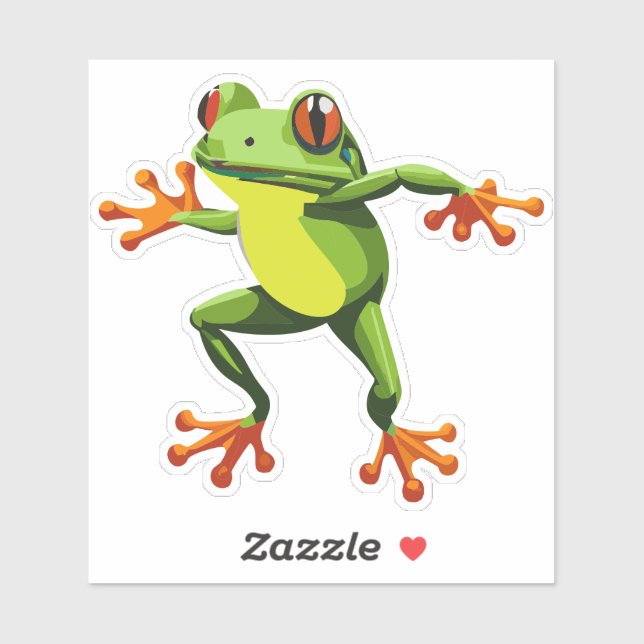Cute Baby Dancing Tree Frog Sticker (Sheet)