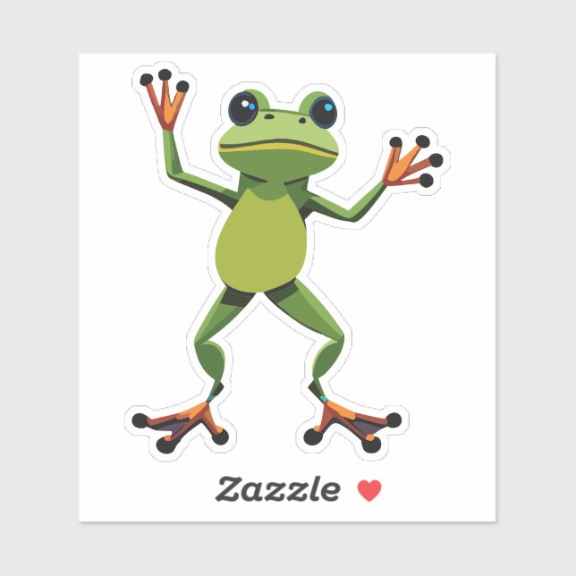 Cute Baby Dancing Tree Frog Sticker (Sheet)