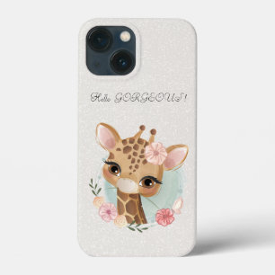 Cute Baby Dear Glittery-Hello Gorgeous iPhone 13 Mini Case