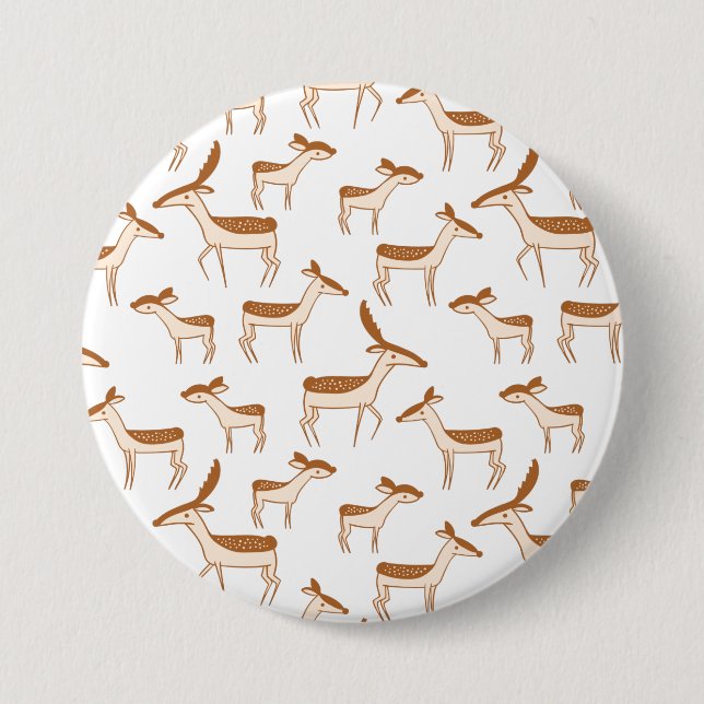 Cute Baby Deer and Family Button (Front)