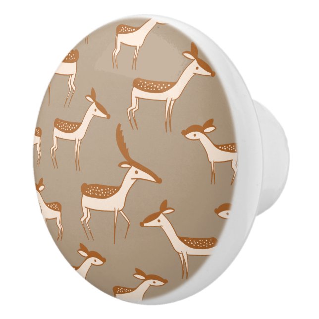 Cute Baby Deer and Family Ceramic Knob (Right)