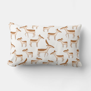 Cute Baby Deer and Family Lumbar Pillow