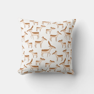 Cute Baby Deer and Family Throw Pillow