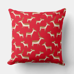 Cute Baby Deer and Family Throw Pillow