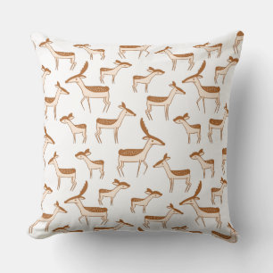 Cute Baby Deer and Family Throw Pillow
