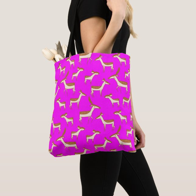 Cute Baby Deer and Family Tote Bag (Close Up)