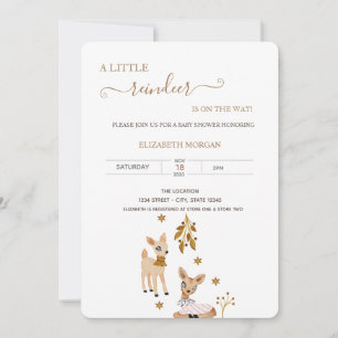 Cute Baby Deer Baby Shower Invitation