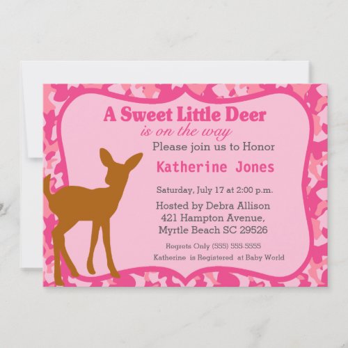 Cute Baby Deer Baby Shower Invitation