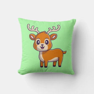 Cute Baby Deer Cartoon-23501 Throw Pillow