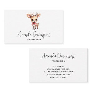 Cute Baby Deer Cartoon Illustration Business Card