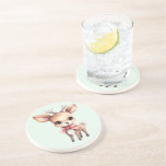 Cute Baby Deer Cartoon Illustration Coaster