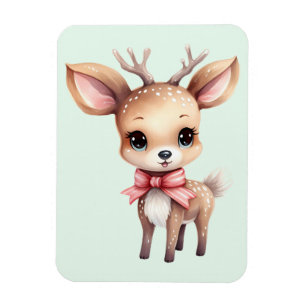 Cute Baby Deer Cartoon Illustration Magnet
