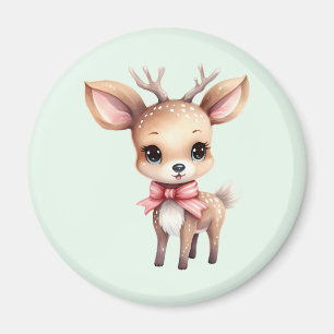 Cute Baby Deer Cartoon Illustration Magnet