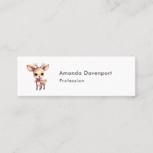 Cute Baby Deer Cartoon Illustration Mini Business Card