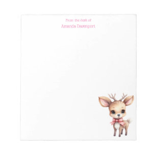 Cute Baby Deer Cartoon Illustration Notepad