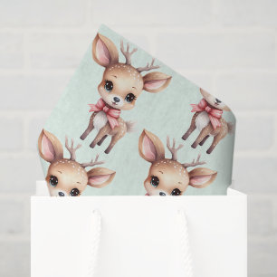 Cute Baby Deer Cartoon Illustration Pattern Tissue Paper