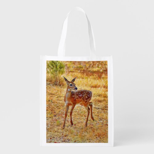 Cute Baby Deer Fawn Art Eco Grocery Bag