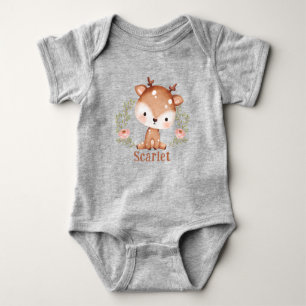 Cute Baby Deer First Birthday I Baby Shower Bodysuit