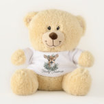 Cute Baby Deer Merry Christmas – Watercolor Fawn  Teddy Bear