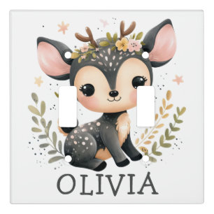 Cute Baby Deer Personalized Light Switch Cover