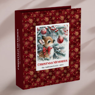 Cute baby deer snowy forest kids memory album 3 ring binder
