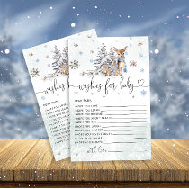 Cute Baby Deer Winter Baby Shower Wishes for Baby