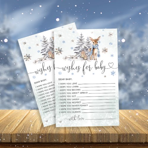 Cute Baby Deer Winter Baby Shower Wishes for Baby 