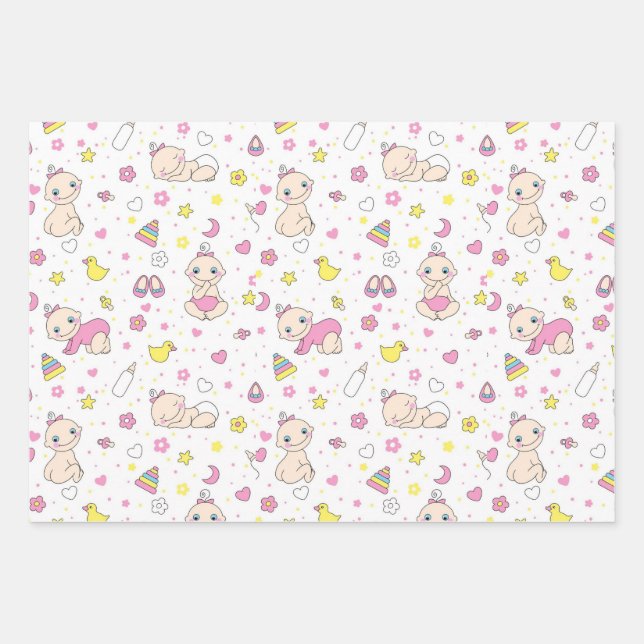 Cute baby design  wrapping paper sheets (Front)