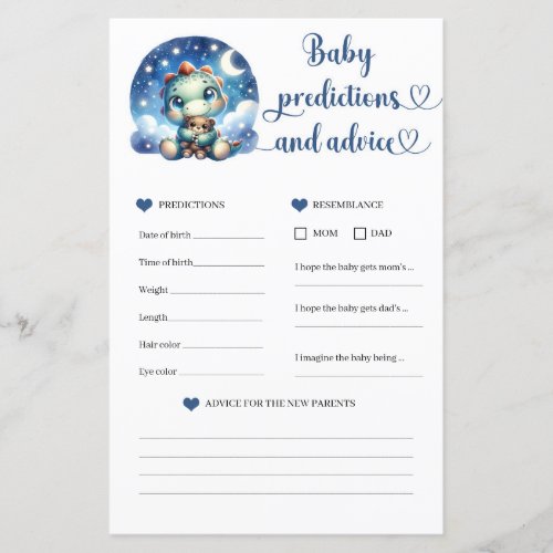 Cute baby dino Baby Predictions and Advice game