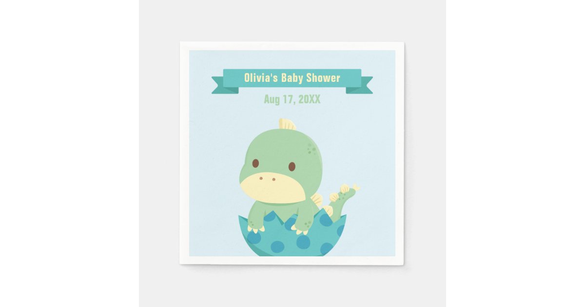 Cute Baby Dinosaur About To Hatch Party Supplies Paper Napkins