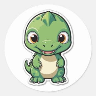 Cute Baby Dinosaur Cartoon Sticker