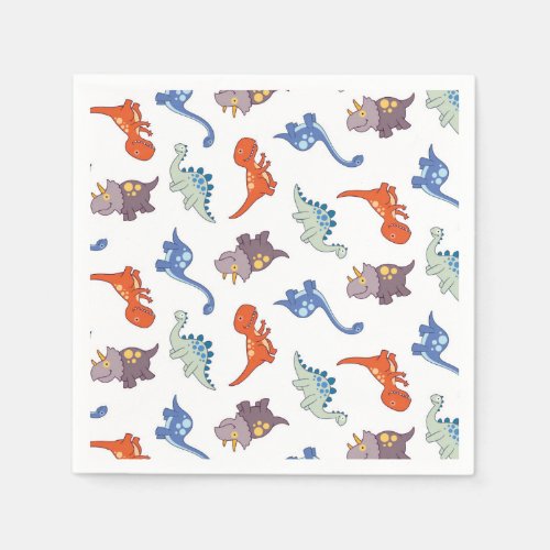 Cute Baby Dinosaur Colorful Boy Pattern Print Napkins