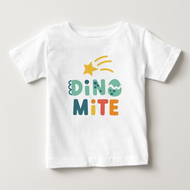 Cute Baby Dinosaur, Dino Mite Party T-Shirt (Front)