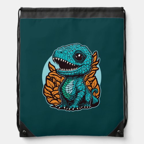 Cute Baby Dinosaur Drawstring Bag