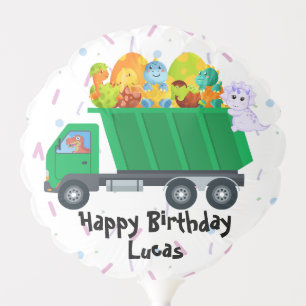 Cute baby dinosaur egg garbage truck Birthday Part Balloon