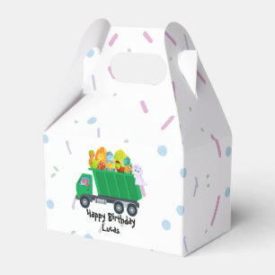 Cute baby dinosaur egg garbage truck Birthday Part Favor Boxes