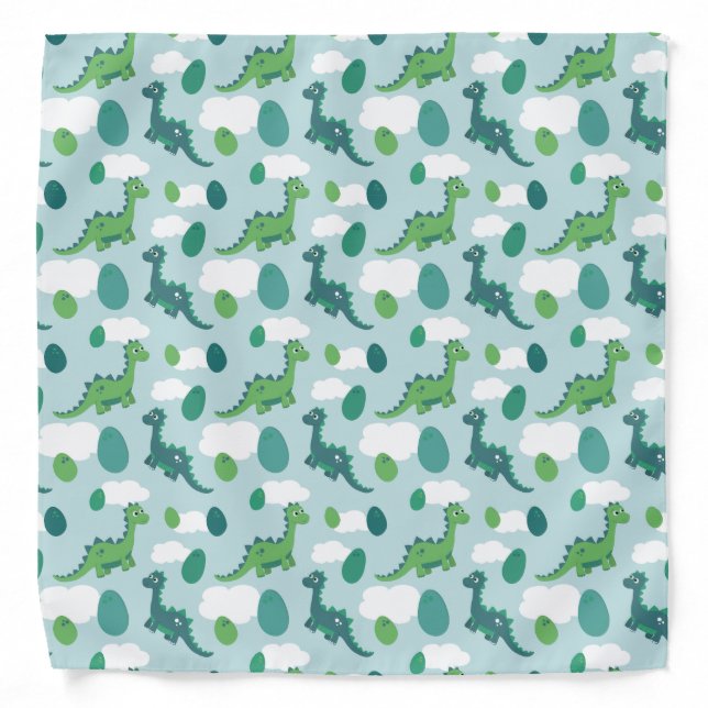 Cute baby dinosaur eggs cartoon for boys bandana (Front)