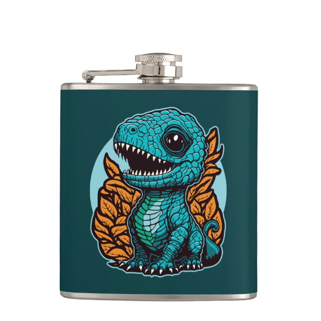 Cute Baby Dinosaur Flask (Front)