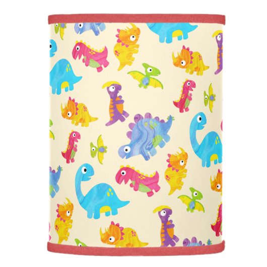 Cute Baby Dinosaur Funny Light Yellow Unisex Kids Lamp Shade (Right)