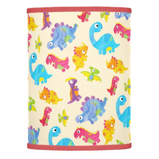 Cute Baby Dinosaur Funny Light Yellow Unisex Kids Lamp Shade (Front)