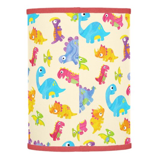 Cute Baby Dinosaur Funny Light Yellow Unisex Kids Lamp Shade (Back)